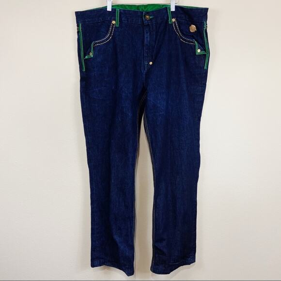 Crown Holder JeansVelvet Trimmed Sz 44